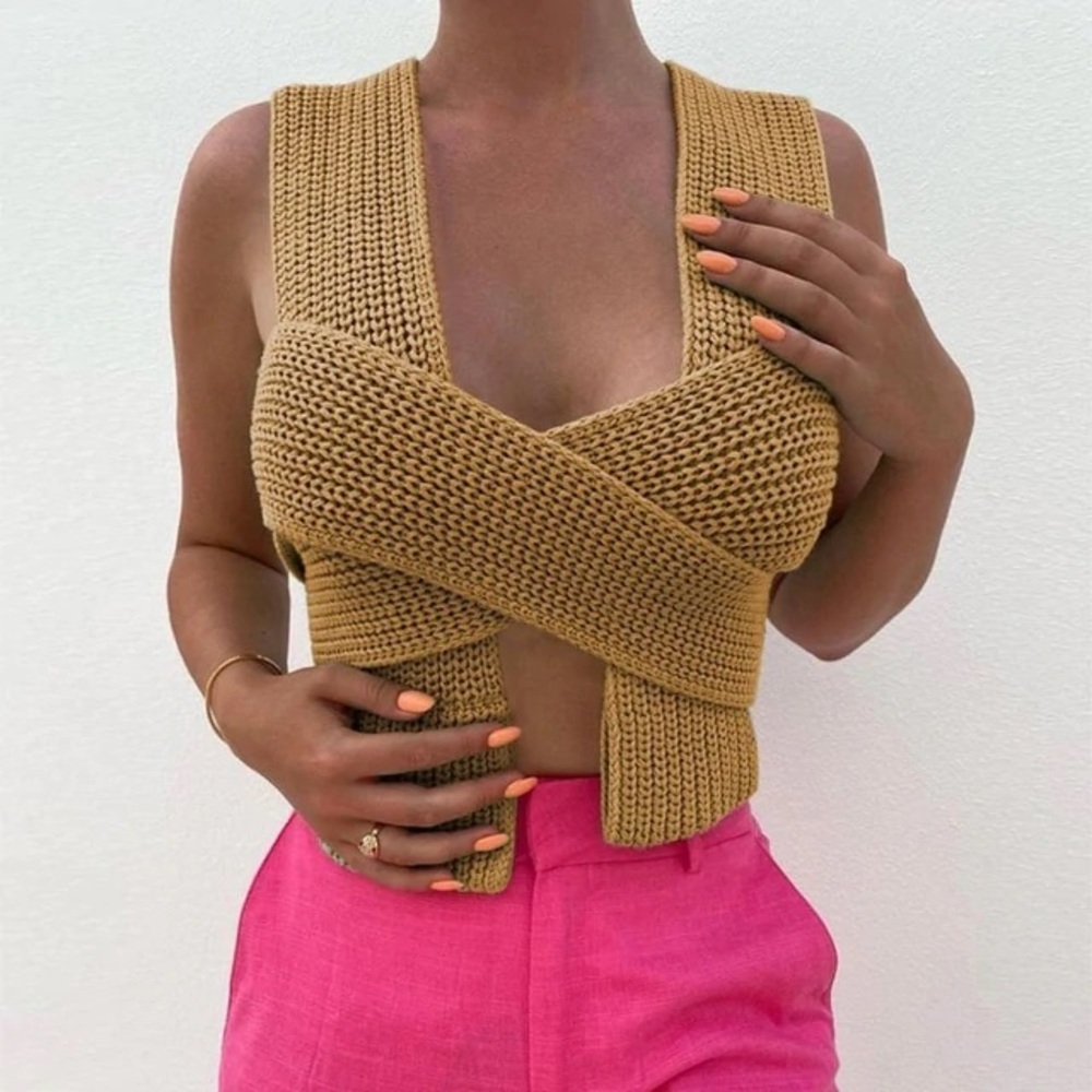 Tie Up Knitted Sweater